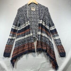 Hollister Cardigan Sweater Womens XS Multicolor Open Front Duster Boho Aztec